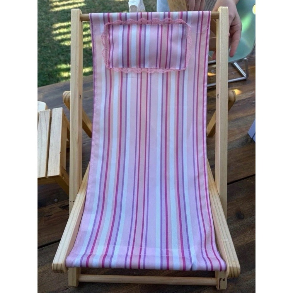 Badger Basket: Two Doll Beach Chair Set with Table - Picture 3 of 9